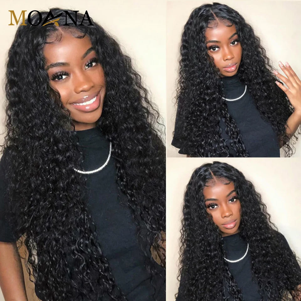 Водная волна с героями мультфильма Моана Парик Синтетические волосы на кружеве