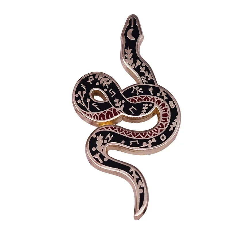 P4971 Dongmanli Moon Snake Art твердая эмалированная брошь на булавке для женщин нагрудный