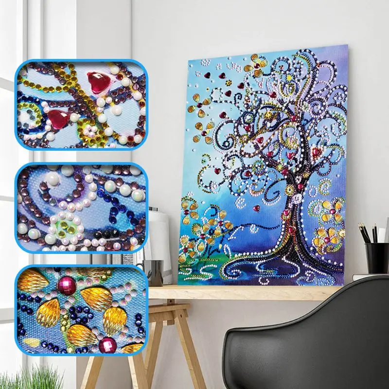 

DIY Tree Special Shaped Diamond Painting Embroidery Needlework Rhinestone Crystal Cross Craft Stitch Kit M89A