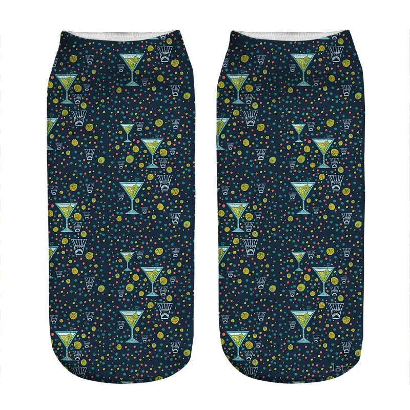 

Для женщин Носки kawaii коктейльное узор вечерние печатных Носки женские harajuku Смешные счастливых Новинка для милых девочек подарок Носки для ...