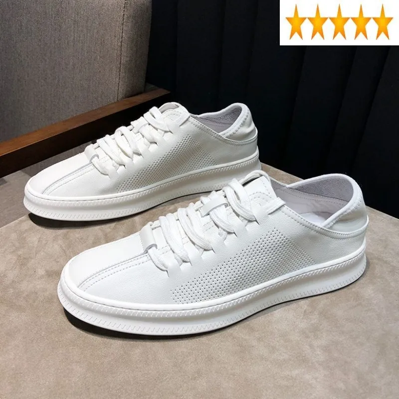 Дизайнерская обувь Новые белые летние кроссовки для мужчин с толстой подошвой на