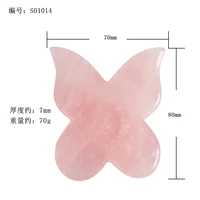 jade guasha tool with box natural rose quartz butterfly scraper acupuntura face back face massager health care stone therapy