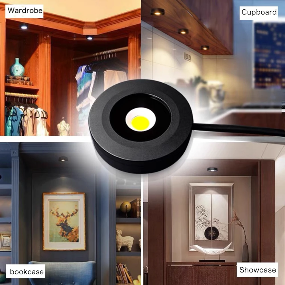 ip65 aluminum under cabinet light 3w led dimmable wardrobe night lamp kitchen counter bedroom closet cupboard lighting 220v 110v free global shipping