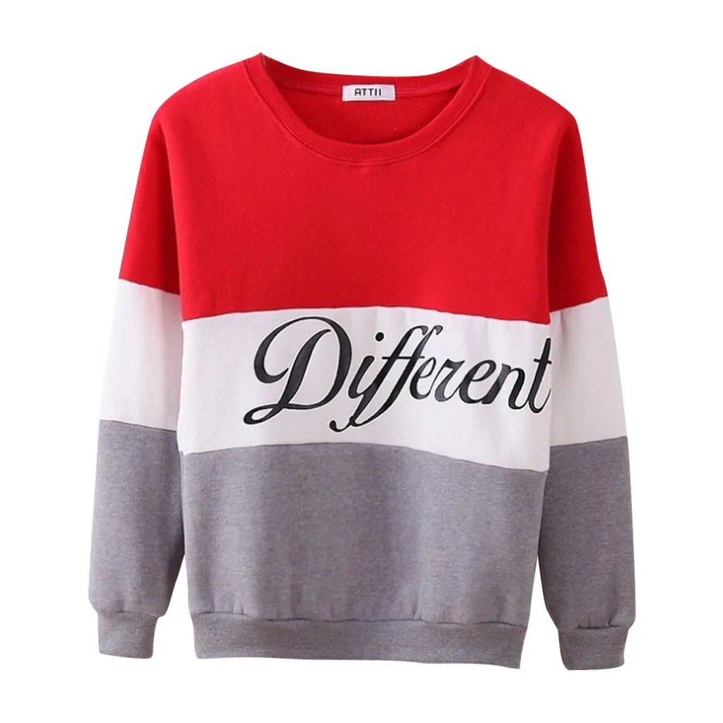 Женские свободные панельные цветные двойные пуловеры с круглым вырезом и