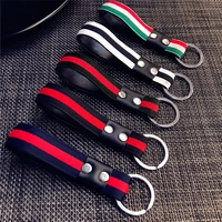 hand woven leather rope car keychain car key ring key cain auto for bmw audi volkswagen car accessories