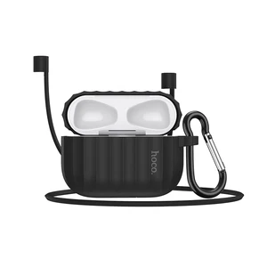 Чехол HOCO для наушников Apple Airpods pro, мягкий силиконовый чехол, цветной ультратонкий протектор для Air pods pro, чехол с защитой от потери