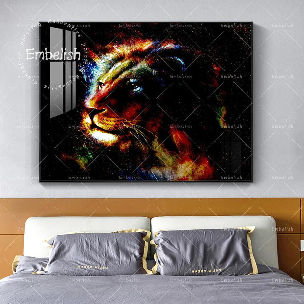 

Embelish HD Modern Wall Art Poster For Living Room Abstract Lion Animals Canvas Oil Painting Home Decor Pictures Bedroom Artwork