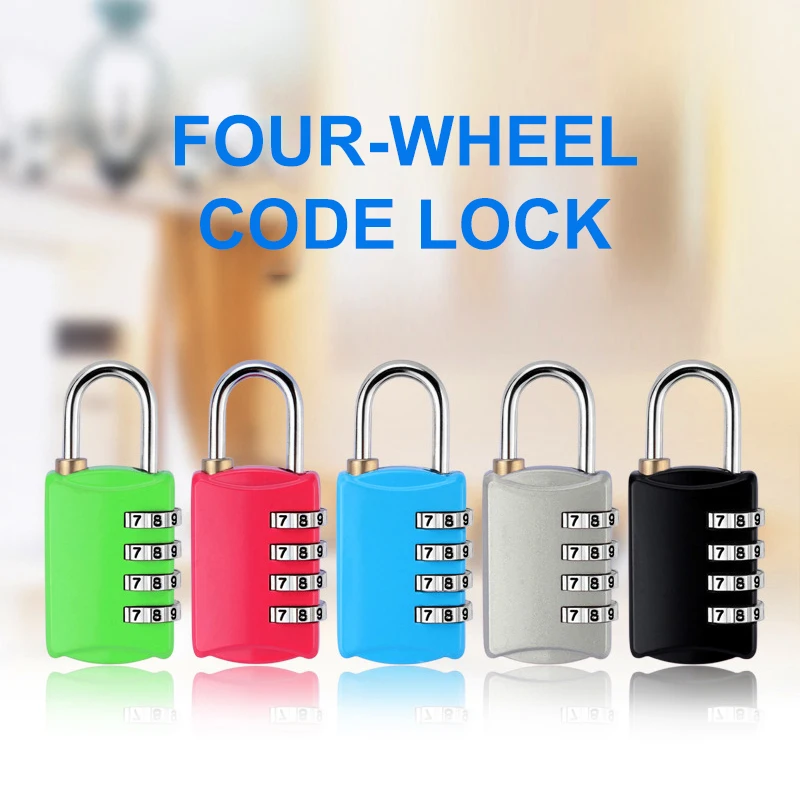 

Luggage Travel Lock 4 Dial Travel Padlock Simple Door Lock Password Lock Combination For Luggage Suitcase Baggage Gym Locker