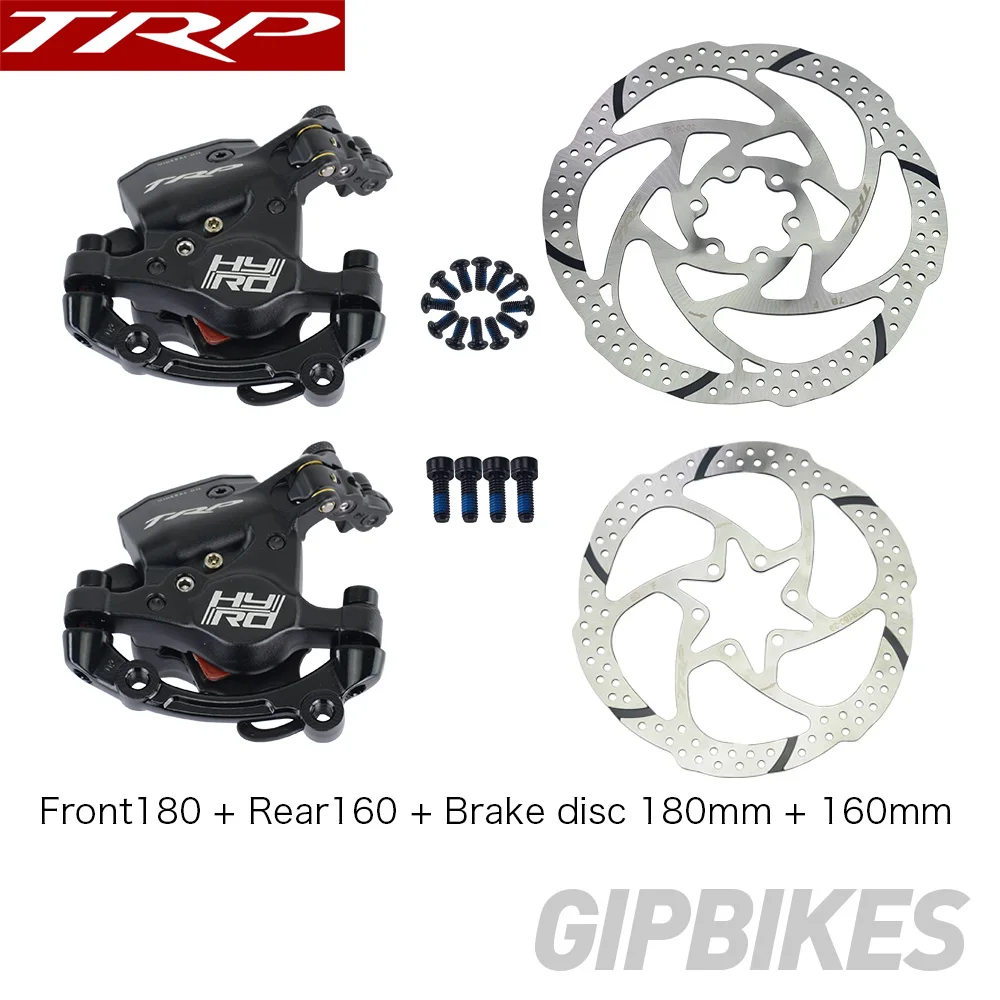 F180R160 disc180 160 TRP HY/RD штыревой кабель с приводом гидравлический дисковый тормозной суппорт 160 мм w/or w/o ротор передний/задний/комплект HYRD ROAD Черный - Цвет: F180R160 disc180 160