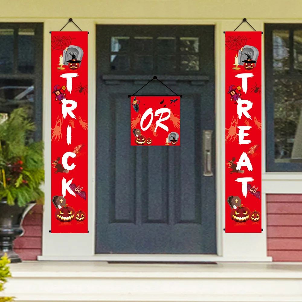 Декорации для Хэллоуина пары дверные флаги в виде тыквы флажки на Хэллоуин | Дом и