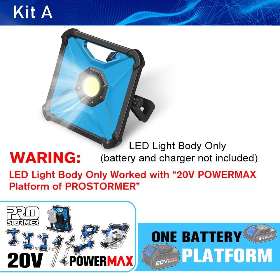 LED light body Prostormer 20 в светодиодный беспроводной портативный Рабочий светильник, Многофункциональный перезаряжаемый светодиодный светильник, перезаряжаемый аккумулятор 2000 мАч, точечный светильник - Цвет: LED light body