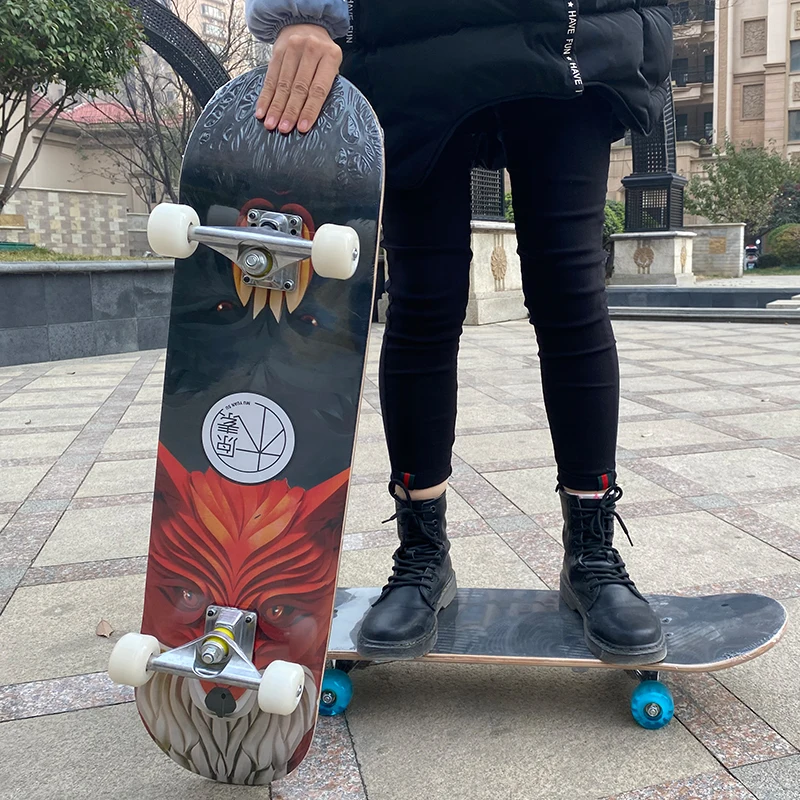 

Skateboard Sports Skate Scooter Double Rocker Professional Road Adult Children 4 Wheel Brush Street Maple Scooter