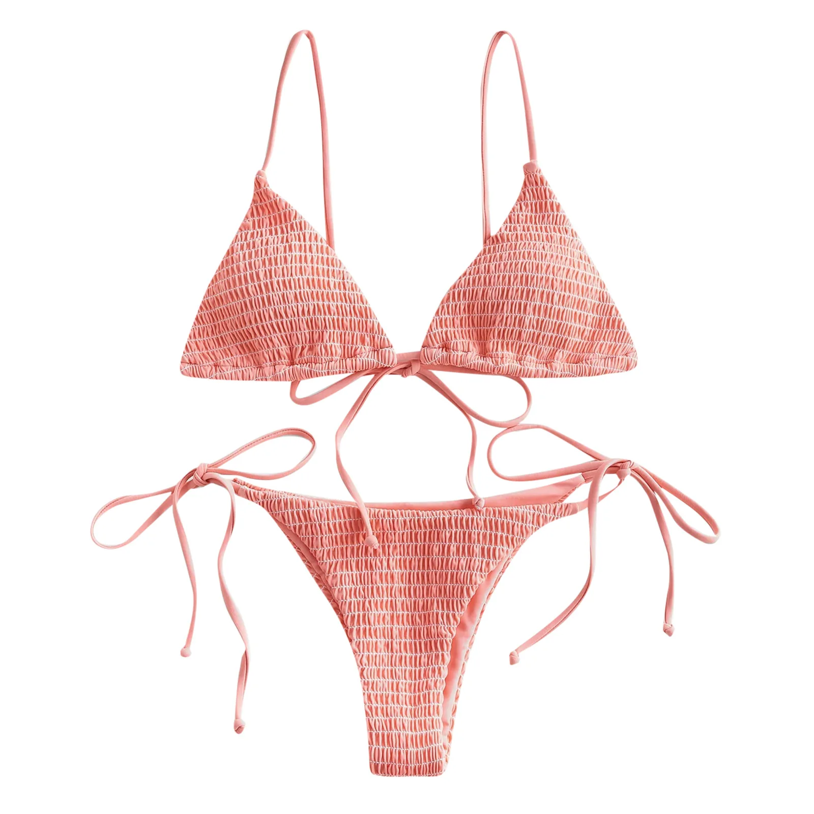 

2021 new women's sexy solid color split triangle bag bikini