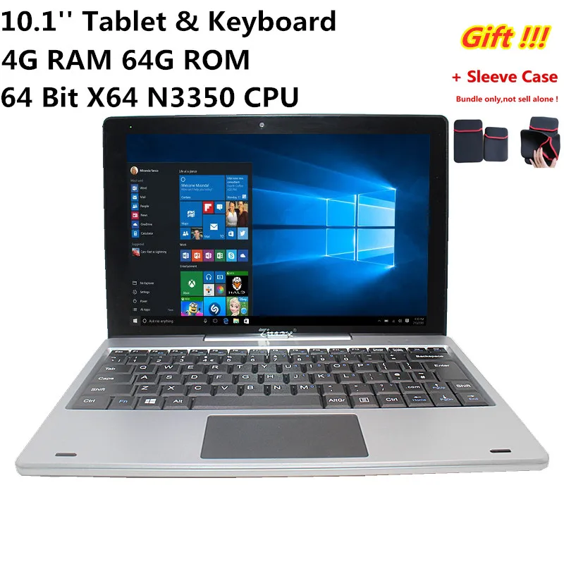 

Hot Sales 4G+64G 10.1 INCH 2 IN1 Tablet 64 Bit N3350 CPU Windows 10 & Dock Keyboard 1920 x 1200 IPS Free Earphone 8000mA