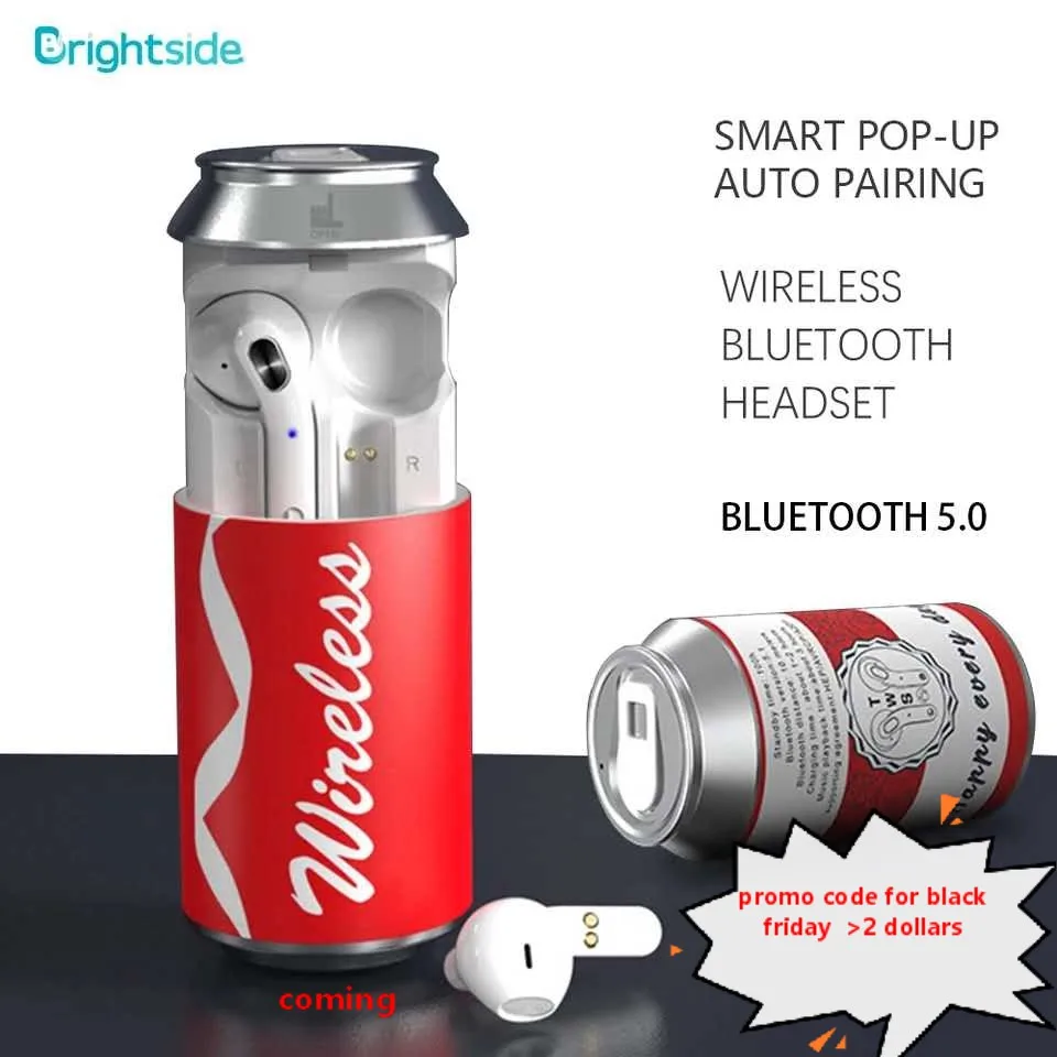 Bluetooth наушники Brightside беспроводные игровые 9D стерео спортивные Tws с