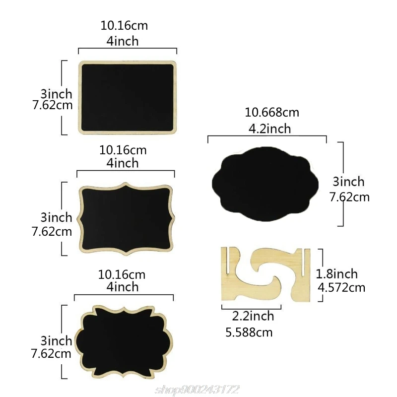

20 Pack Wooden White Framed Chalkboard Labels with Easel Stand Mini Chalkboard Blackboard for Food Cards M24 21 Dropship