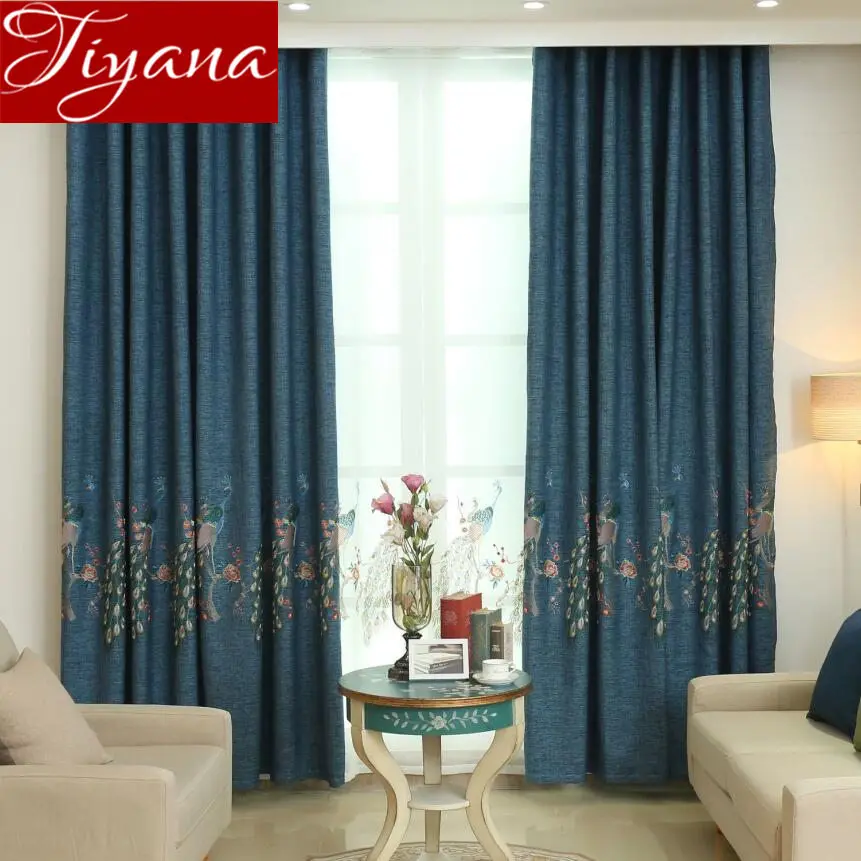 Роскошные европейские занавески в виде павлина для современной гостиной спальни