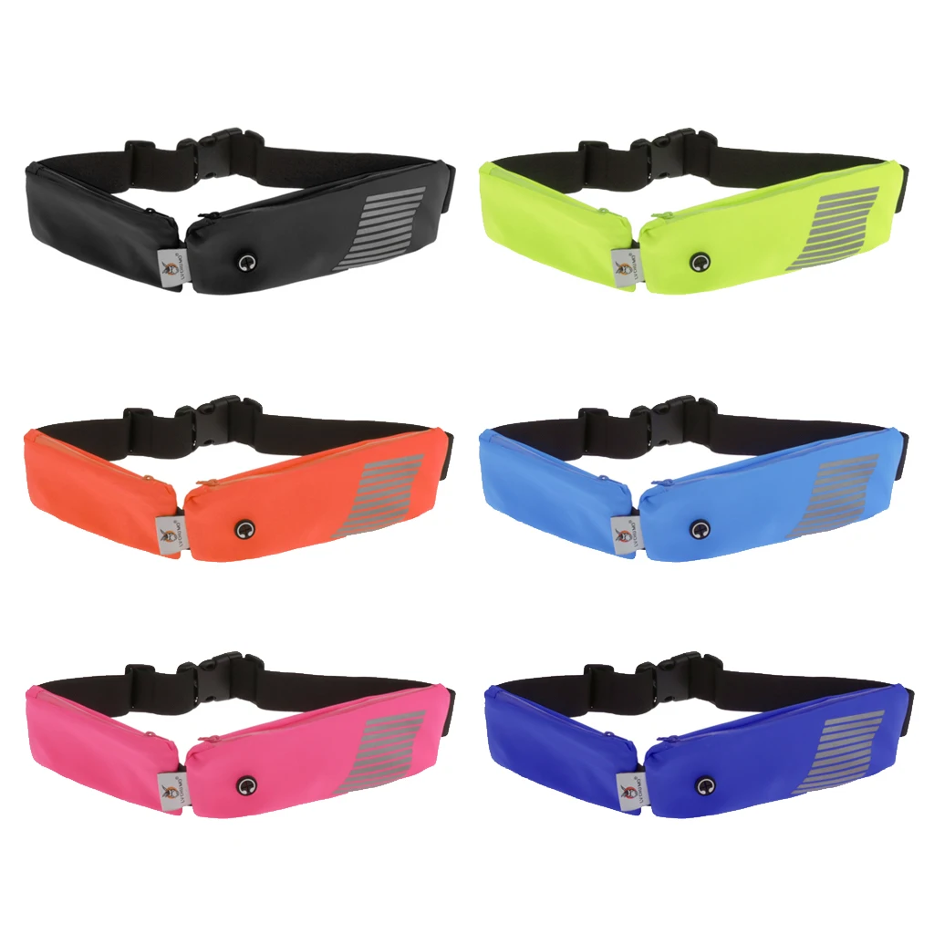 

Reflective Running Belt Bum Bag Cycling Keys Waist Pouch with Headphone Hole