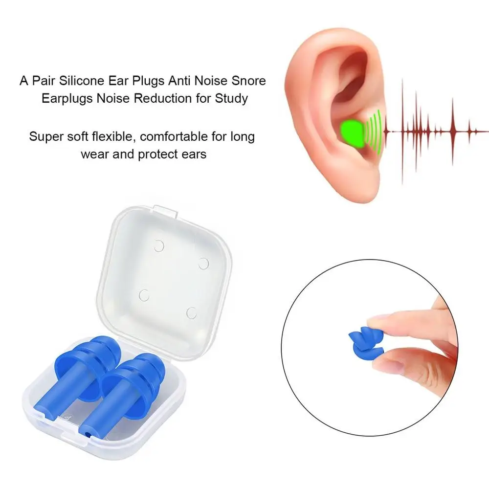 

1Pair Spiral Waterproof Silicone Ear Plugs Anti Noise Snoring Earplugs Comfortable For Sleeping Noise Reduction Accessory