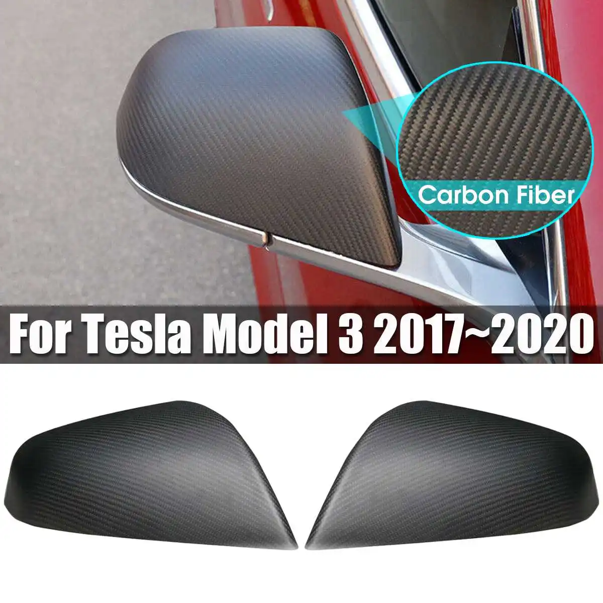1 пара матовая Автомобильная боковая накладка зеркала заднего вида для Tesla модель 3- Настоящее углеродное волокно 2 шт глянцевая и матовая