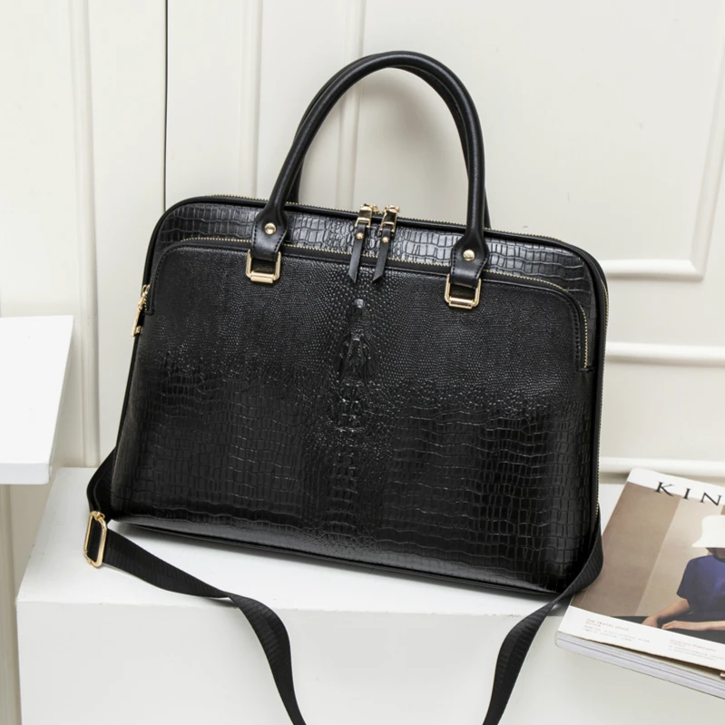 

Fashion Business Women's Handbag Leather Briefcase For Woman Laptop Computer 14 Handbags Ladies Office Work Commuter Bag