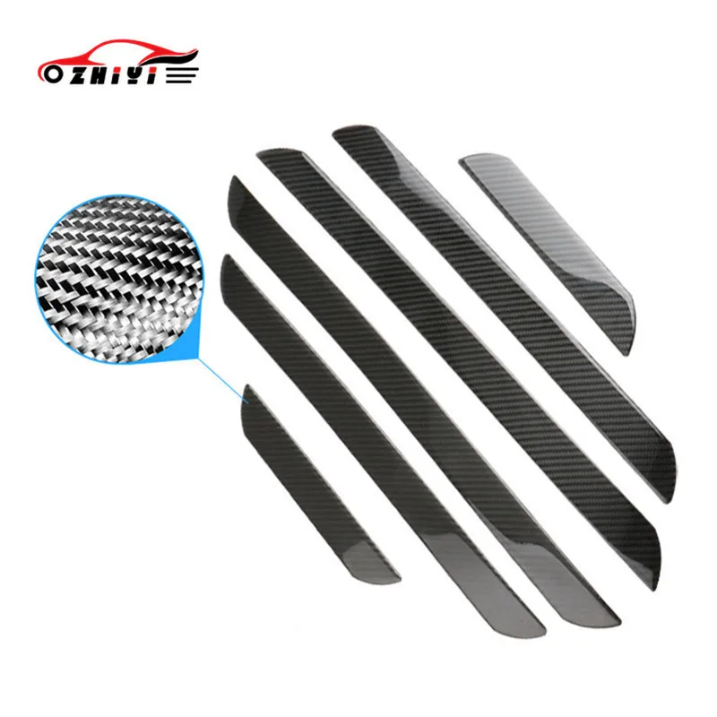 

Universal Car Door Sill Protective Stickers Carbon Fiber Pedal Guards strip cover Bumper Trunk Soft glue for BMW for Audi