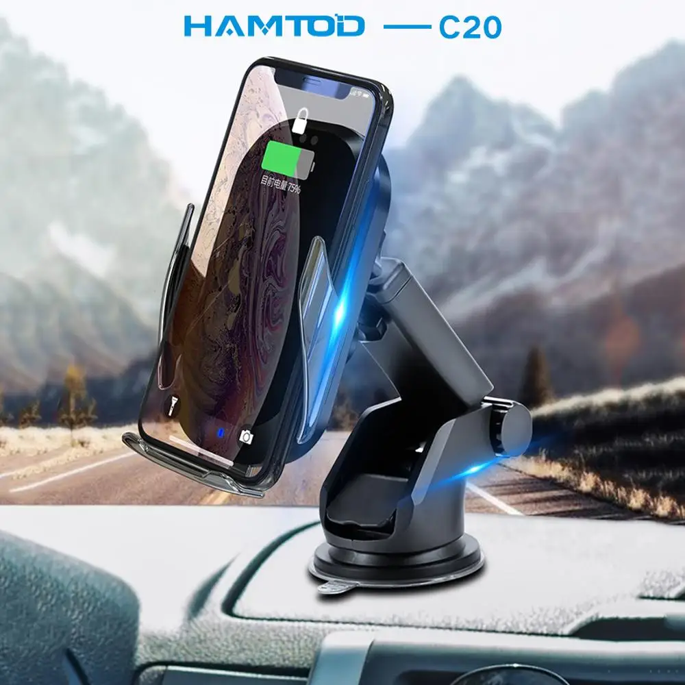 HAMTOD C20 15 Вт Qi автомобильное беспроводное зарядное устройство магнитный держатель