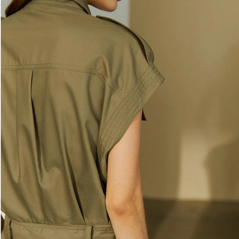 

DEAT 2021 New Autumn Winter Fashion Casual Sleeveless Solid Color Loose Temperament Slim Fit Thin Jumpsuit Rompers Women SK566