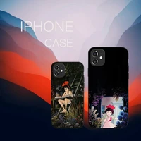 kikis delivery service anime cartoon phone case black color for iphone 13 12 mini 11 pro x xr xs max 7 8 6 6s plus se shell
