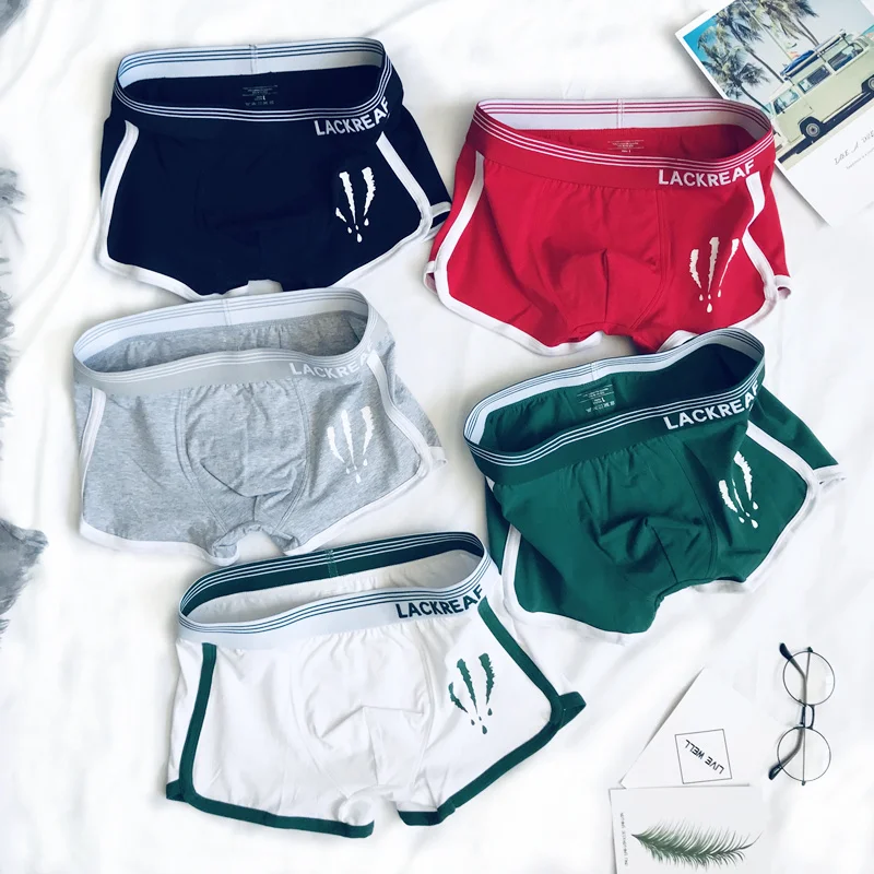 1 Pcs Mens Boxer Shorts Solid Color Men Underwear Cotton Breathable Fashion Men's Panties Comfortable Sports Underpants 2020 New
