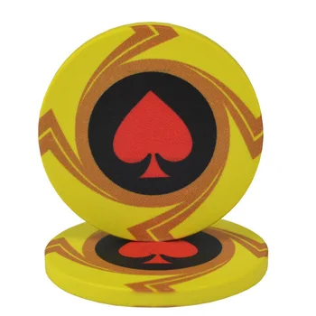Peach Heart Ceramic Texas Poker Chips Professional Casino European Poker Chips Set 5pcs/Lot 4