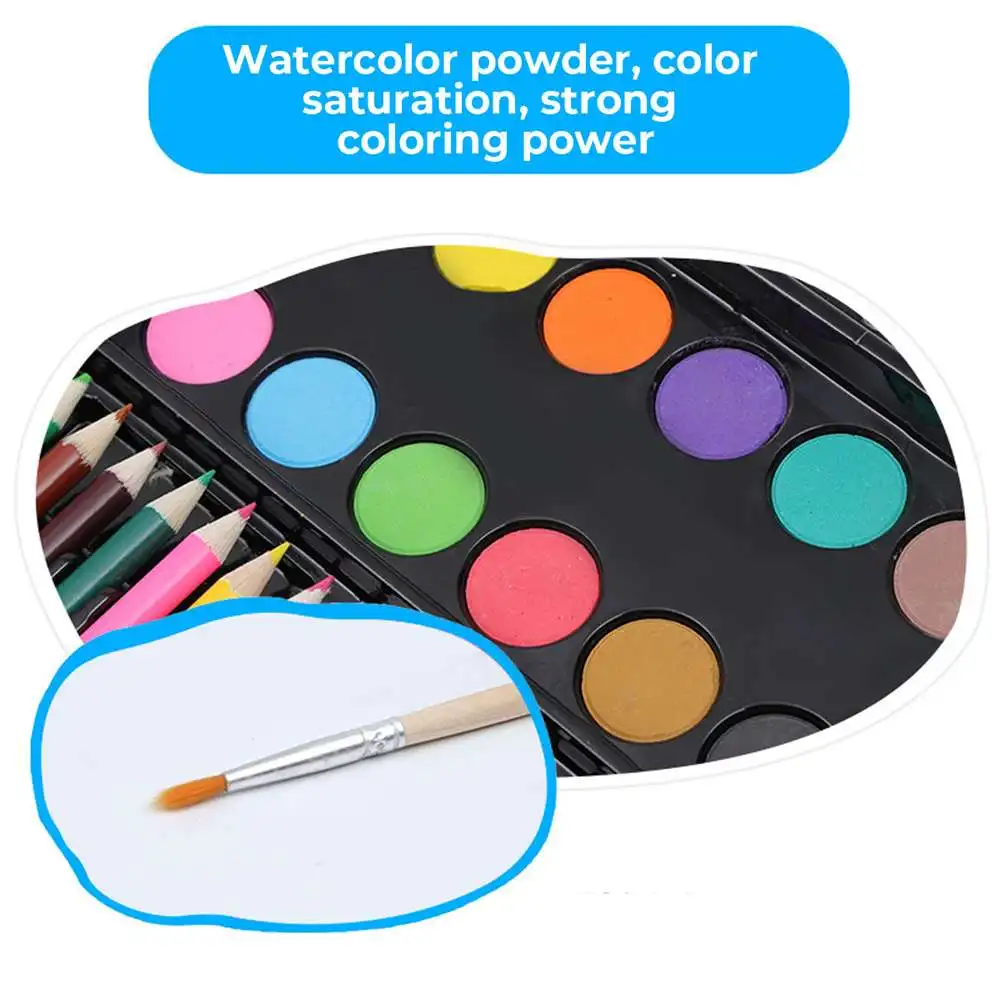 

150Pcs/Set Children Painting Art Set Watercolor Pen Crayons Oil Painting Pen 24 Kinds Colored Lead Cores Kids Gift Toy
