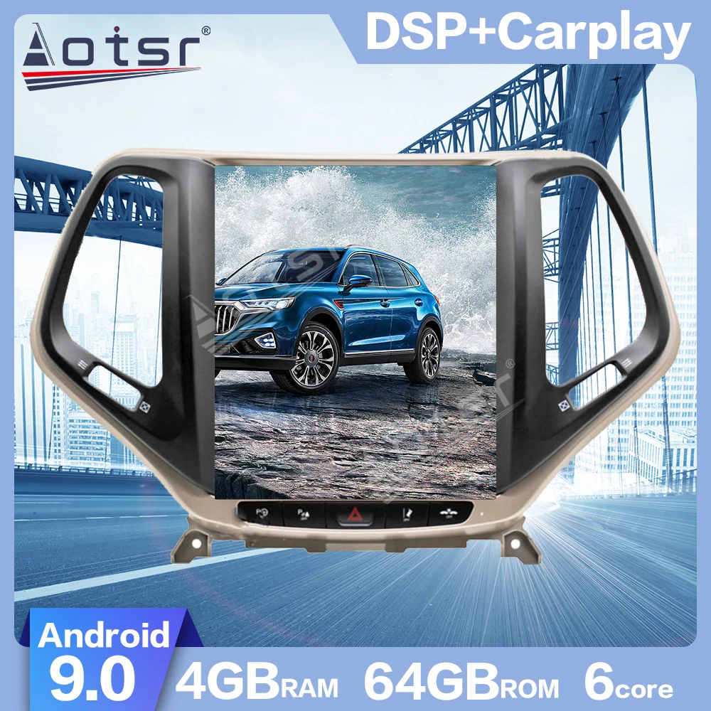 Android 9 0 Tesla стиль беспроводной carplay Автомобильный GPS плеер для JEEP Cherokee 2014 2018 стерео
