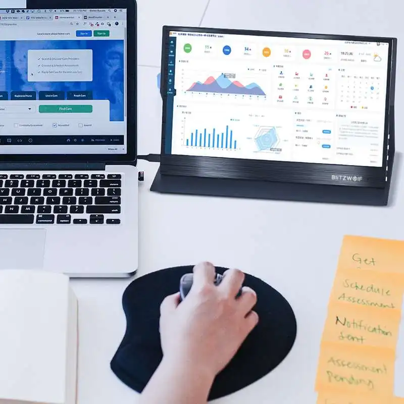 blitzwolf bw pcm3 15 6 inch touchable fhd 1080p type c portable computer monitor gaming display screen for smartphone laptop free global shipping