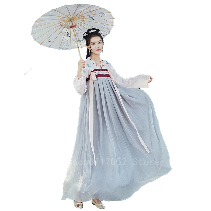 Женский элегантный костюм Hanfu в стиле ретро с вышивкой Сакура традиционный