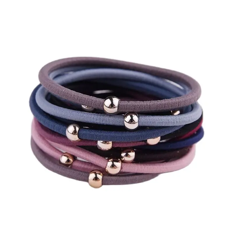 10 шт./лот размер 5 см тонкие резинки для волос золотая бусина держатель хвоста