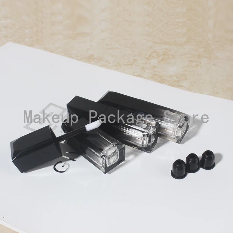 20/50 шт. 4 мл маленькая квадратная постепенная черная туба для блеска губ маленькие