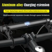 aluminum alloy bicycle handlebar extension bracket usb charging with battery light clip bracket smart battery display cycling