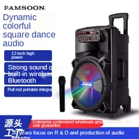 12 inch 100w portable trolley speaker outdoor high power wireless bluetooth karaoke speaker with aux usb fm recording function