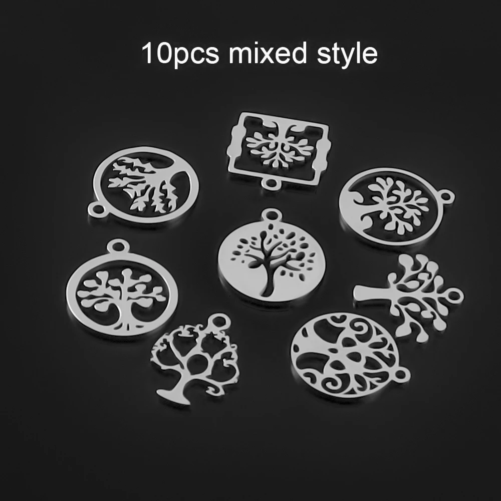 Semitree 10 шт смешанные цвета Нержавеющая сталь Подвески &quotДерево жизни&quot Подвеска