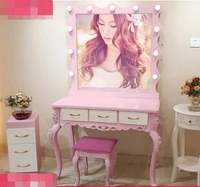 new european style dressing table wedding photo studio dressing table with light bedroom small unit mini dressing table