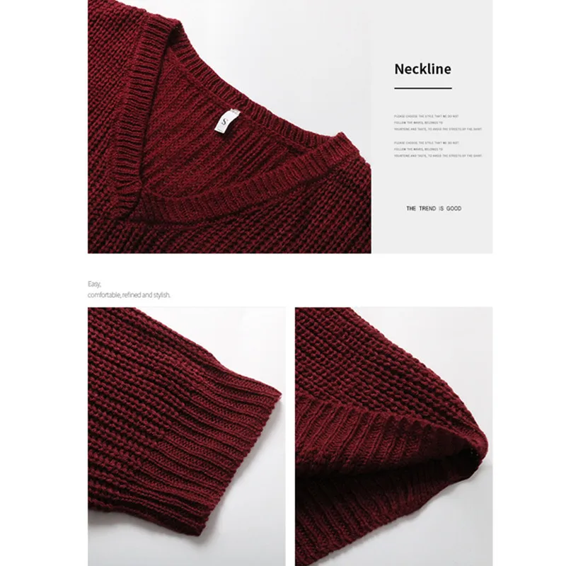 

2021 V Neck Cropped Sweater Womens Plus Size Knit Pullover Autumn Winter Sexy Long Sleeve Top Solid Jumpers Ladies Clothing