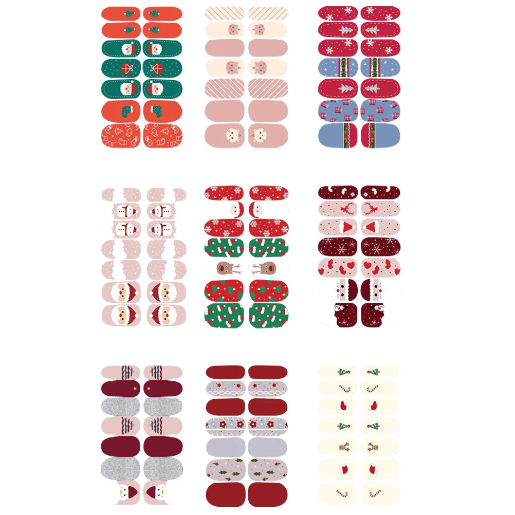 

Листы рождественских сверхтонких наклеек для ногтей полная оберточная клейкая наклейка для ногтей