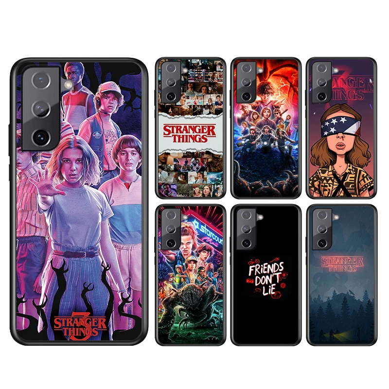 

Stranger Things For Samsung Galaxy S21 S20FE S10 S10e S9 S8 S7 S6 Ultra Plus Lite Edge 5G Black Soft Phone Case