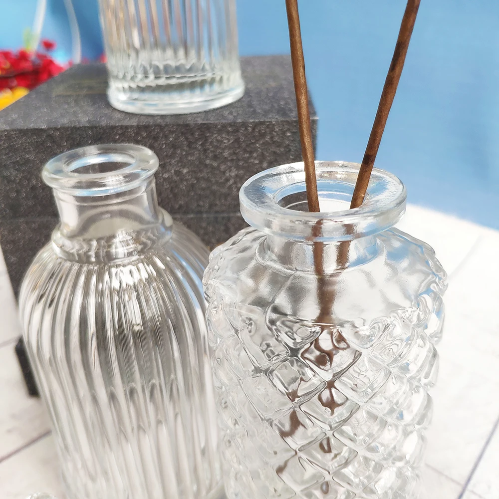 Простая прозрачная стеклянная Маленькая ваза нордическое украшение цветок для