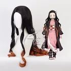 Парики для косплея, длинные Demon Slayer Nezuko Kamado, Kimetsu no Yaiba, термостойкие волосы, парики для косплея, 105 см