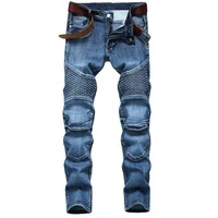 denim designer moto bike straight jeans for mens size 28 38 40 42 2021 autumn spring hip hop punk rock streetwear trouers
