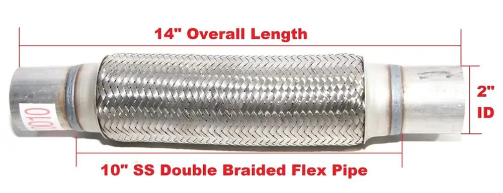 

2 "IDX12" OAL трубопровод разъем 1,8 "расширения w/6" двойной плетеный SS Flex трубы