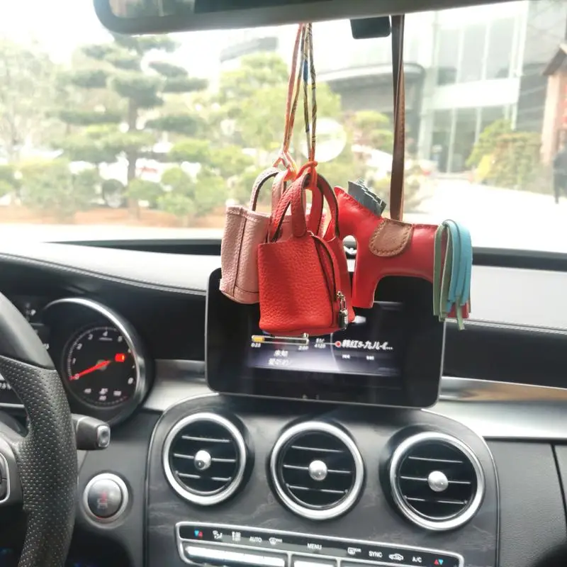 

Mini Tiny Leather Tote Handbag Airpod Case Headphone Bag Luxury Desinger Keychain Charm Miniature Purse Pendant Doll Cute Outfit