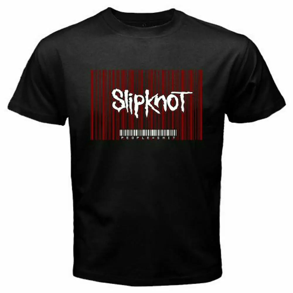 Новая футболка Slipknot с надписью People Are Sh * t логотипом штрих кода Мужская черная